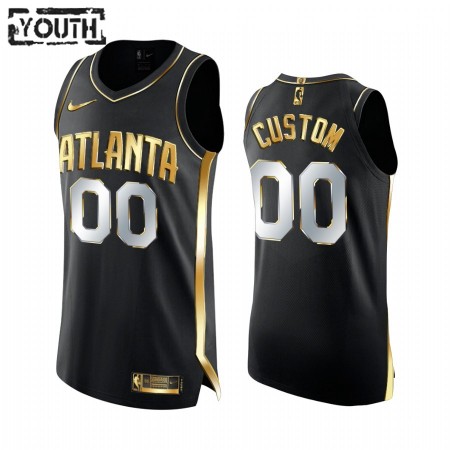Camiseta Niños NBA Atlanta Hawks Personalizadas 2020-21 Negro Golden Edition Swingman
